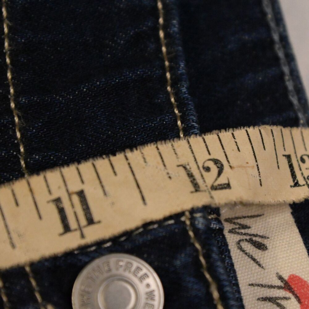 We The Free People Wide Leg Button Fly Jeans Women 28 Blue High Rise 33x32 - Picture 6 of 7
